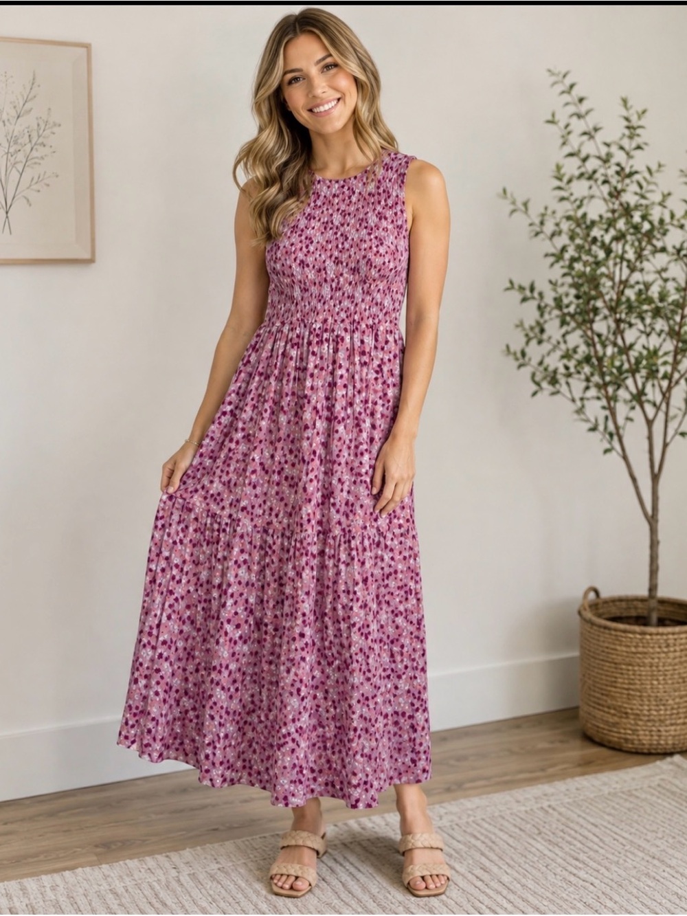 Floral Sleeveless Maxi Dress